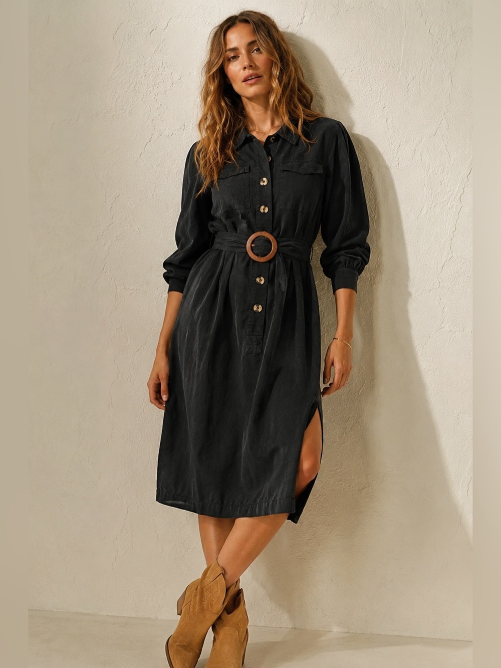 Free People Audrey Midi Shirt Dress